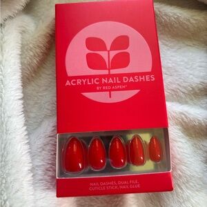 Red Aspen Acrylic Nail Dashes - endearing eliyanah